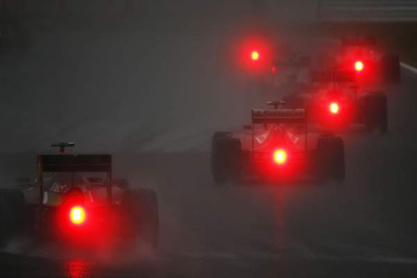 Situação da pista no momento do acidentede Jules Bianchi - Foto: Andrew Hone / Pirelli