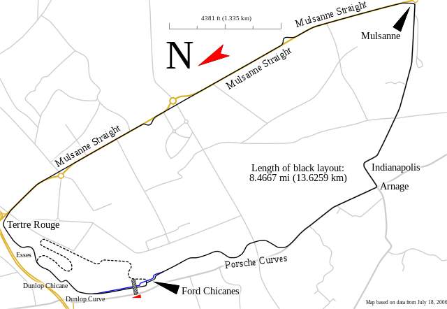 "Circuit de la Sarthe track map" por Will Pittenger - Obra do próprio.