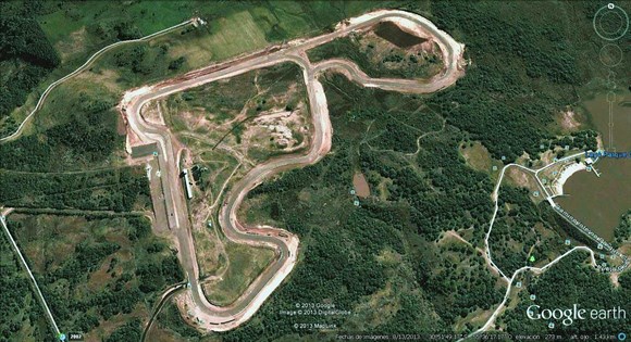 Vista aérea do circuito de Rivera no Uruguai. - Fonte: Google Earth.