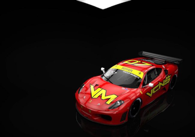 Layout virtual da Ferrari 430 GT3 que Vinícius pilotara na FARA USA.