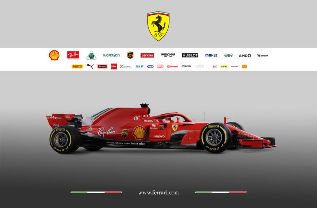 Carro da Ferrari - SF71H - 2018. Foto: Site Oficial Ferrari