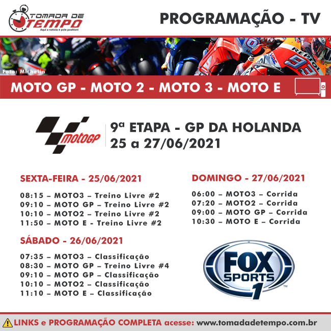 Confira como ficou o grid para o GP da Holanda de MotoGP