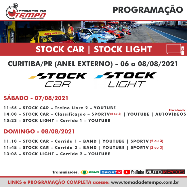 STOCK CAR – Grid de Largada – Curitiba/PR (7ª Etapa) – 2021 - Tomada de  Tempo