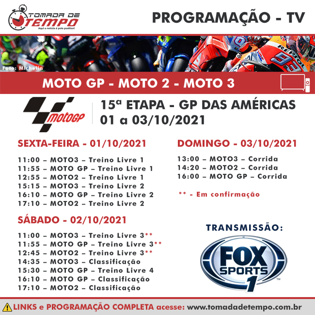 MOTO GP – Grid de Largada – GP das Américas (EUA) – 2021 - Tomada de Tempo