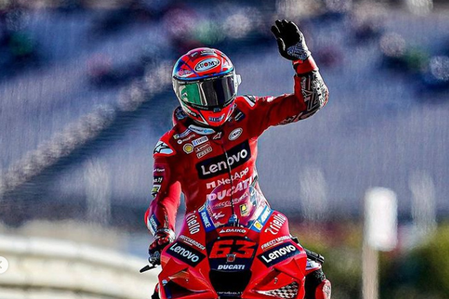 Bagnaia vence em Portimão. Foto: Instagram Bagnaia Oficial