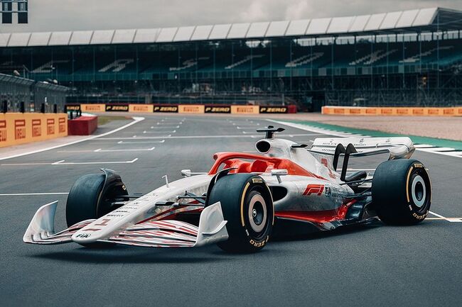 Modelo do carro de 2022, em Silverstone, neste ano. | Foto: Liberty Media