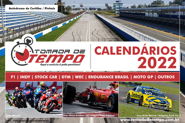 Calendários 2022 – Automobilismo – F1, Indy, Stock Car, Moto GP, Nascar, Fórmula-E, DTM, WEC e outros
