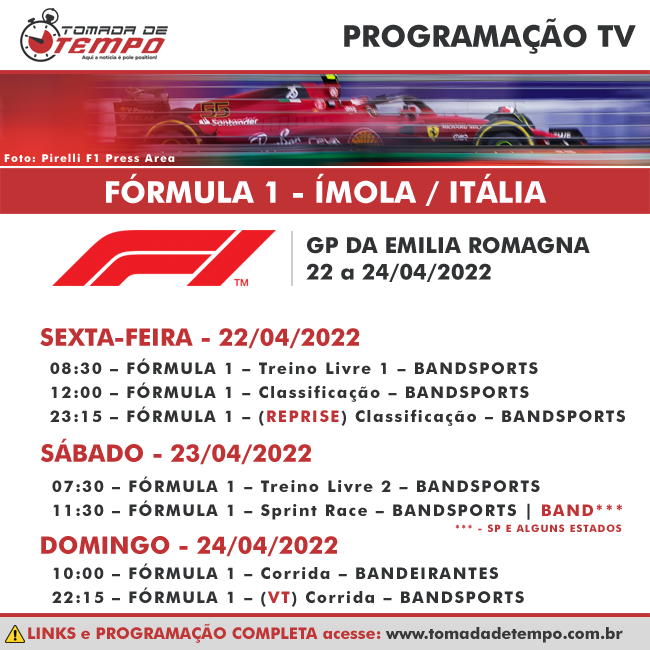 GP Emilia Romagna de F1: horários
