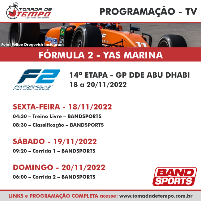 F2 23 TREINO CLASSIFICAÇÃO GP ABU DHABI YAS MARINA AO VIVO BAND BANDSPORTS  F2 2023 QUALY REACT QUALI 