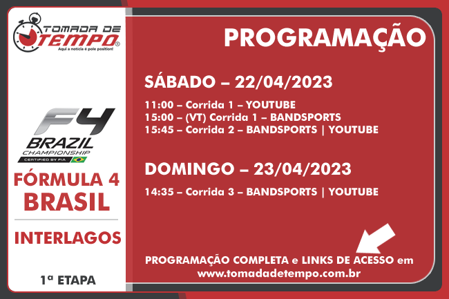 FORMULA 4 BRAZILIAN CHAMPIONSHIP  2º ETAPA INTERLAGOS - CORRIDA 1 